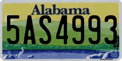 AL license plate 5AS4993