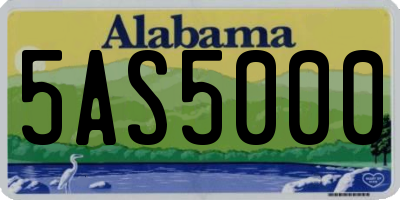 AL license plate 5AS5000