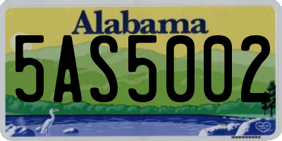 AL license plate 5AS5002