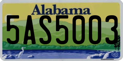 AL license plate 5AS5003