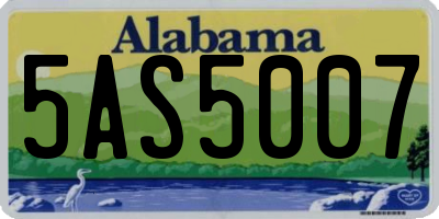 AL license plate 5AS5007