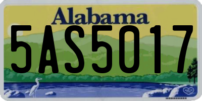 AL license plate 5AS5017