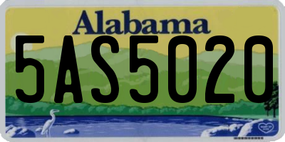 AL license plate 5AS5020