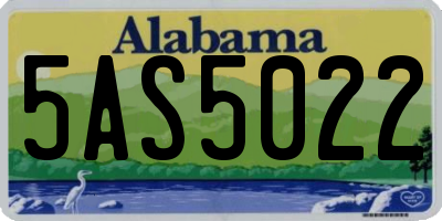 AL license plate 5AS5022