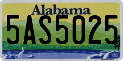 AL license plate 5AS5025