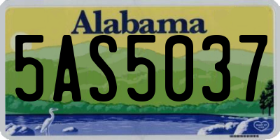 AL license plate 5AS5037