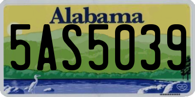 AL license plate 5AS5039