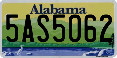 AL license plate 5AS5062