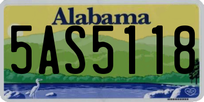 AL license plate 5AS5118