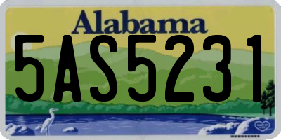AL license plate 5AS5231