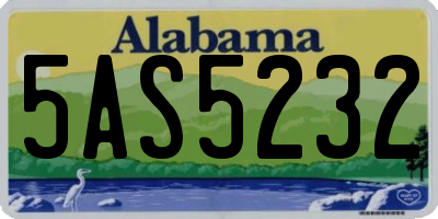 AL license plate 5AS5232