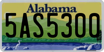 AL license plate 5AS5300
