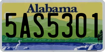 AL license plate 5AS5301