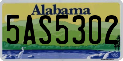 AL license plate 5AS5302
