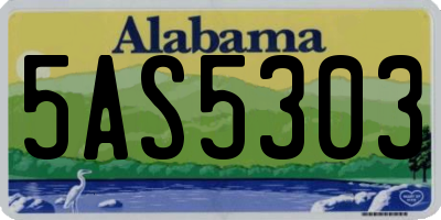 AL license plate 5AS5303