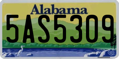 AL license plate 5AS5309