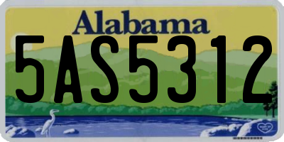 AL license plate 5AS5312