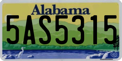 AL license plate 5AS5315