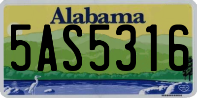 AL license plate 5AS5316