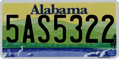 AL license plate 5AS5322