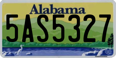 AL license plate 5AS5327