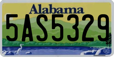 AL license plate 5AS5329