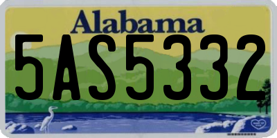 AL license plate 5AS5332