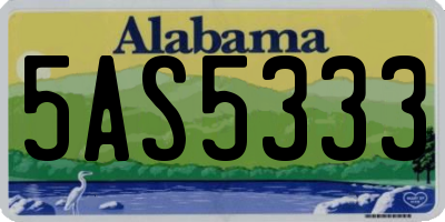 AL license plate 5AS5333