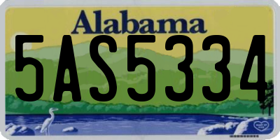 AL license plate 5AS5334