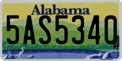 AL license plate 5AS5340