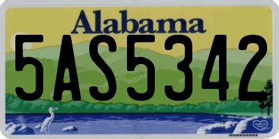 AL license plate 5AS5342