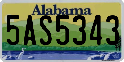 AL license plate 5AS5343