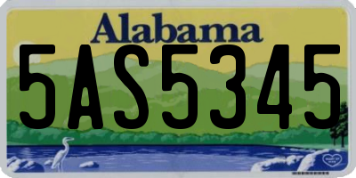 AL license plate 5AS5345