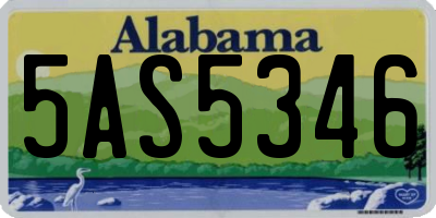 AL license plate 5AS5346