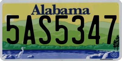 AL license plate 5AS5347