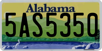 AL license plate 5AS5350