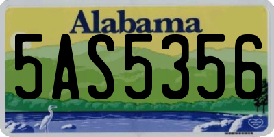 AL license plate 5AS5356