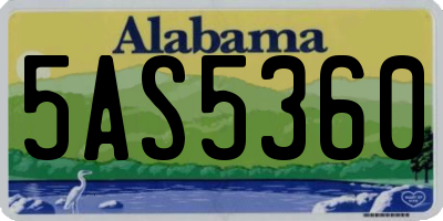 AL license plate 5AS5360