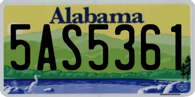 AL license plate 5AS5361