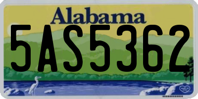 AL license plate 5AS5362