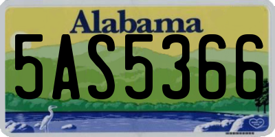 AL license plate 5AS5366