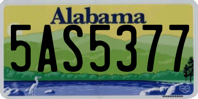 AL license plate 5AS5377