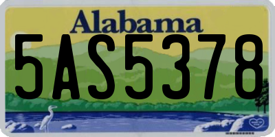 AL license plate 5AS5378