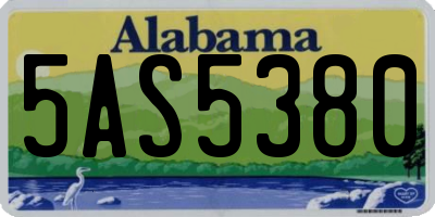 AL license plate 5AS5380