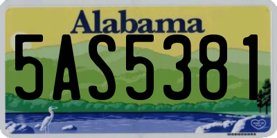 AL license plate 5AS5381
