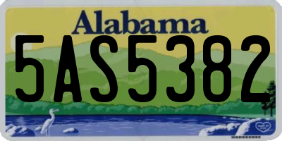 AL license plate 5AS5382