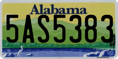 AL license plate 5AS5383