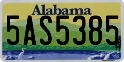 AL license plate 5AS5385