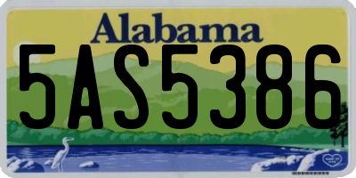 AL license plate 5AS5386
