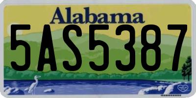 AL license plate 5AS5387